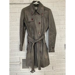 Genuine Leather Trench Coat